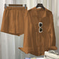 Versatile Loose-fit Shirt And Pants Two-piece Set