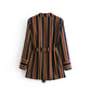 Temperament striped casual suit jacket striped trousers