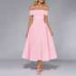 Off-shoulder Sexy One-shoulder Solid-color Dress