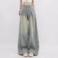 American Retro Worn Jeans Women's High Street Loose