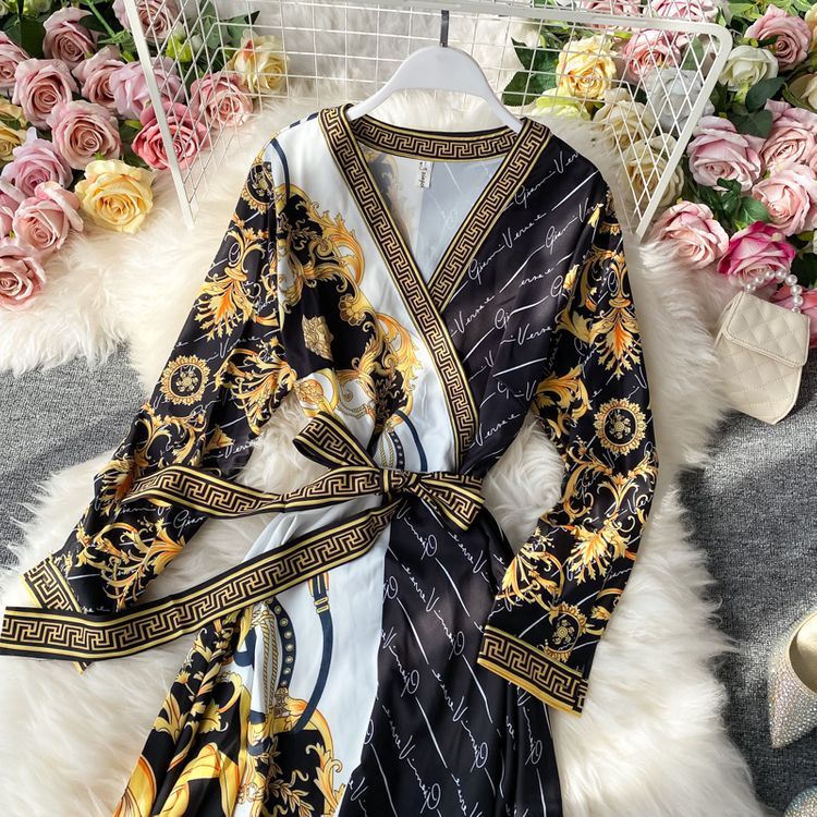 French Mori Style V-neck Dress Fashion Big Swing