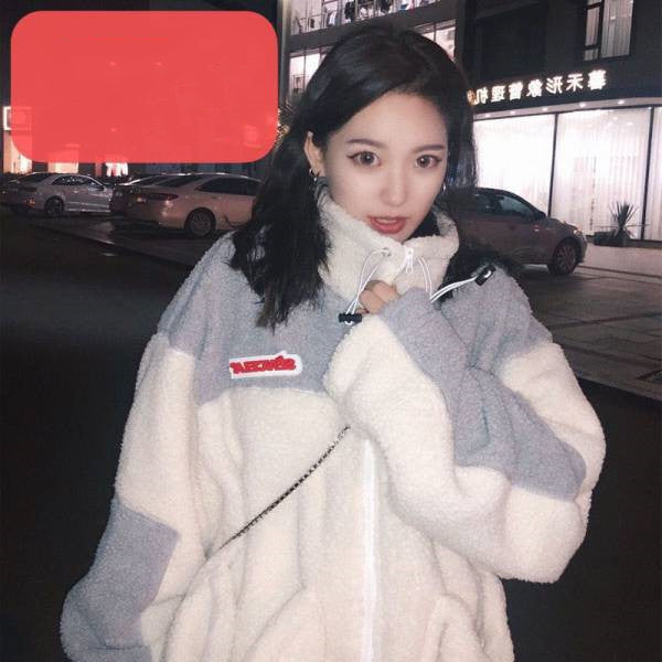 Loose stand-collar student cardigan jacket