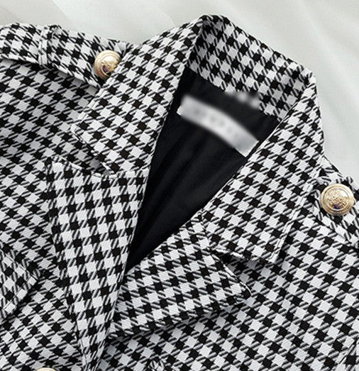 Women's two-piece plaid suit