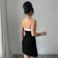 Socialite Style Dress Summer One-shoulder Bustier Color-blocked Mini Skirt
