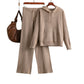 Cotton Casual Knitting Suit Hooded