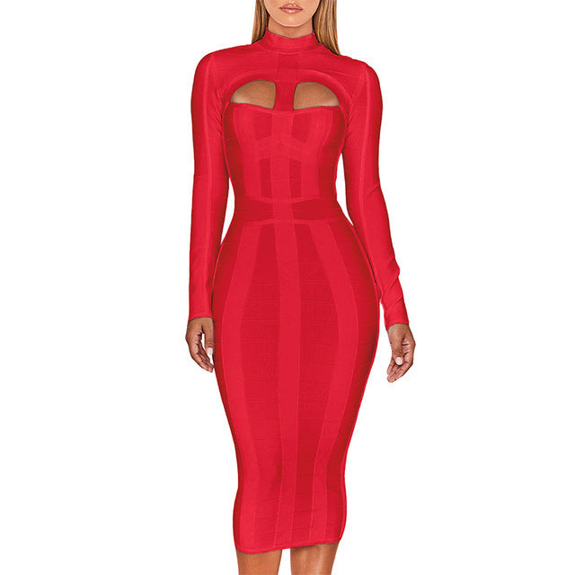 Robe moulante à bandes