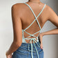 Sexy Form-fitting Backless Bodysuit With Lace-up Detailing