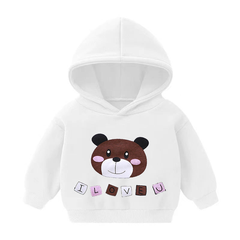 Boys And Girls Hooded Sweater And Cashmere Children's All-match Long-sleeved Clothes