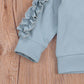 Costume enfant simple à manches longues et couleur unie avec bordure en feuille