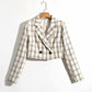 Women's High Waist Plaid Business Suit Coat