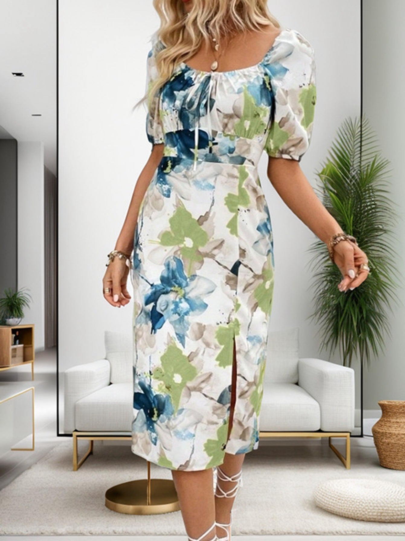 Women's Fashion Printed Short Sleeve Dress