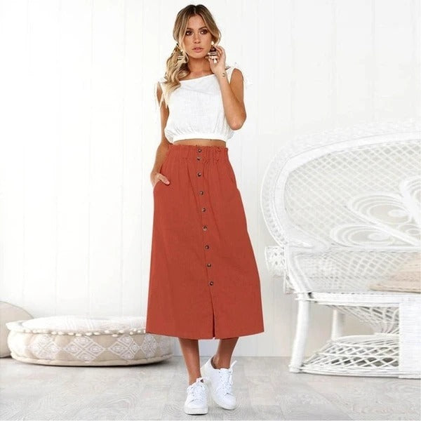 Single-breasted one-piece skirt