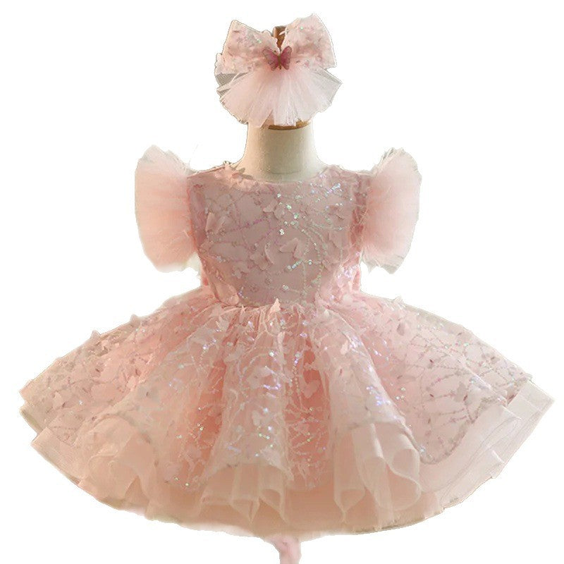 Light Luxury Short-sleeved Dress For Children