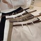 Hong Kong Style Retro Simple High Waist A- Line Wide Leg Pants