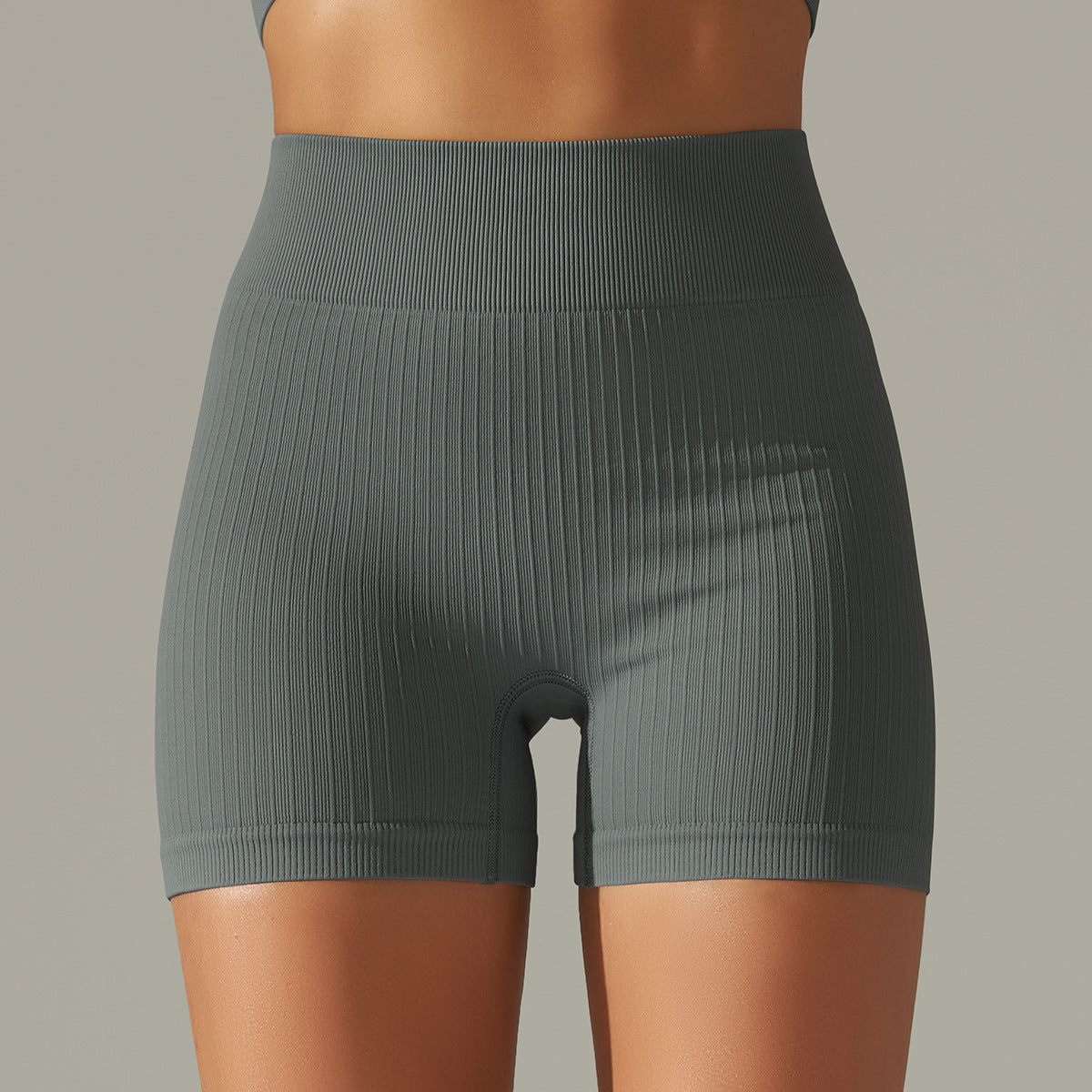 Pantalon de yoga tricoté sans coutures, taille haute, rehaussant les hanches