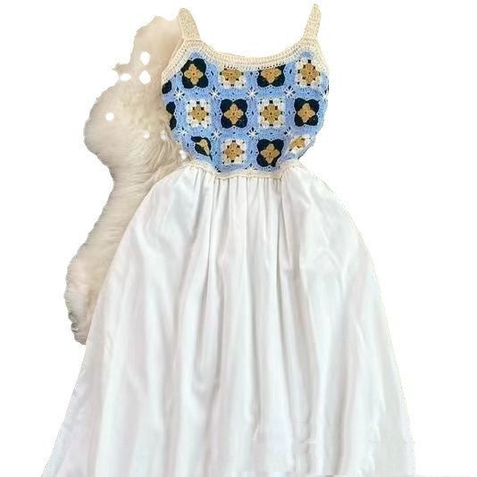 Retro Waist-controlled Slimming A- Line Suspender Midi Dress