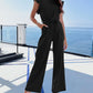Jumpsuit Women's Ruffled Wide Leg Strap