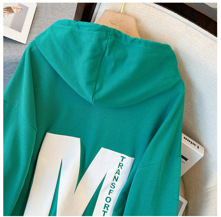 Loose And Slim Pullover Hooded Sweater For Women