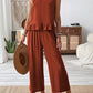 Solid-color Sleeveless Top And Capri Pants Set Womens Clothing