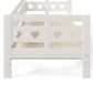 Daybed Cabin Bed Wooden 3FT Single Sofa Guest Bed Sofa Bed, Pull Out Trundle Wooden Bed Heart-Shaped For Children Adults Bed For Living Room And Bedroom -90 X190 Cm -White