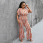 Mode taille haute type imprimé à carreaux taille française