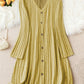 Solid-color V-neck Long-sleeve Versatile Dress