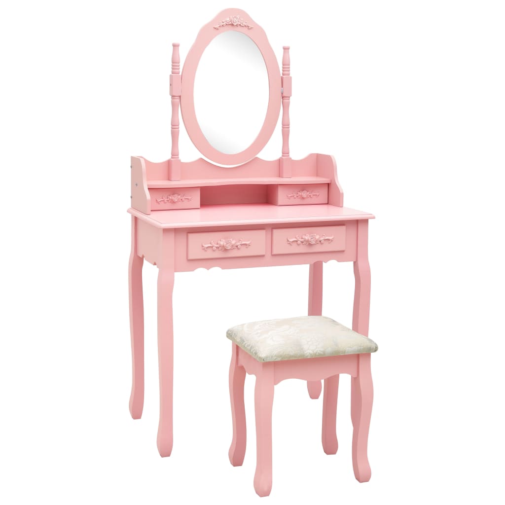 dressing table set with stool 75x Paulownia