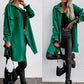 Mid-Length Shirt Jacket With Sleeve-Pull Button Decoration