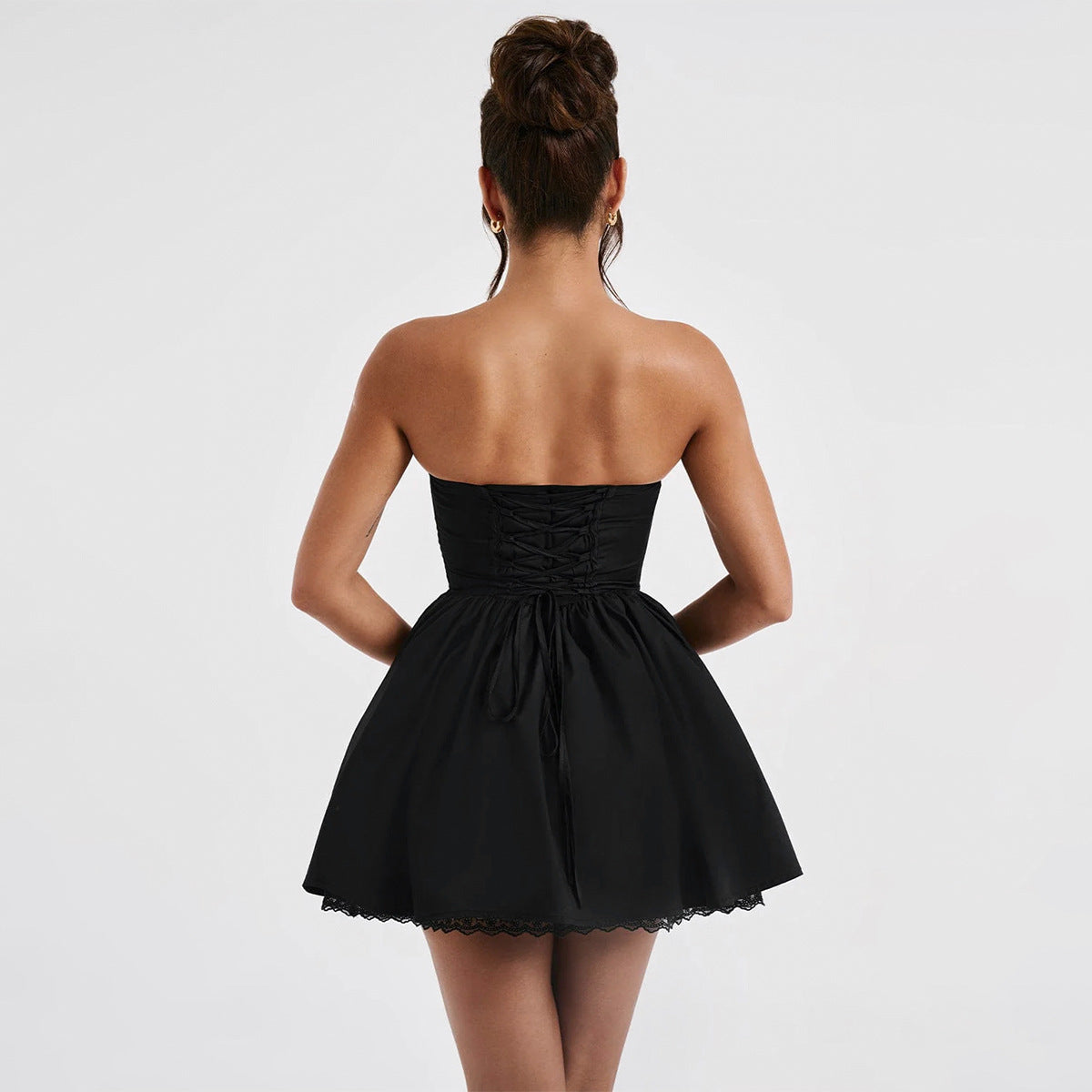 Slim Fit Backless Tube Top Dress