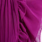 Vintage Women Purple Long Dress Summer Fashion Ladies Elegant Pleated Chiffon Dresses Female Cute Ruffles Dress Girls Chic