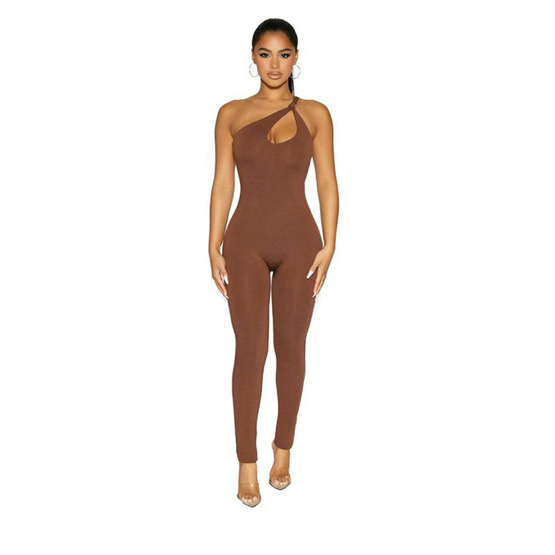 Solid Color Strapless Jumpsuit