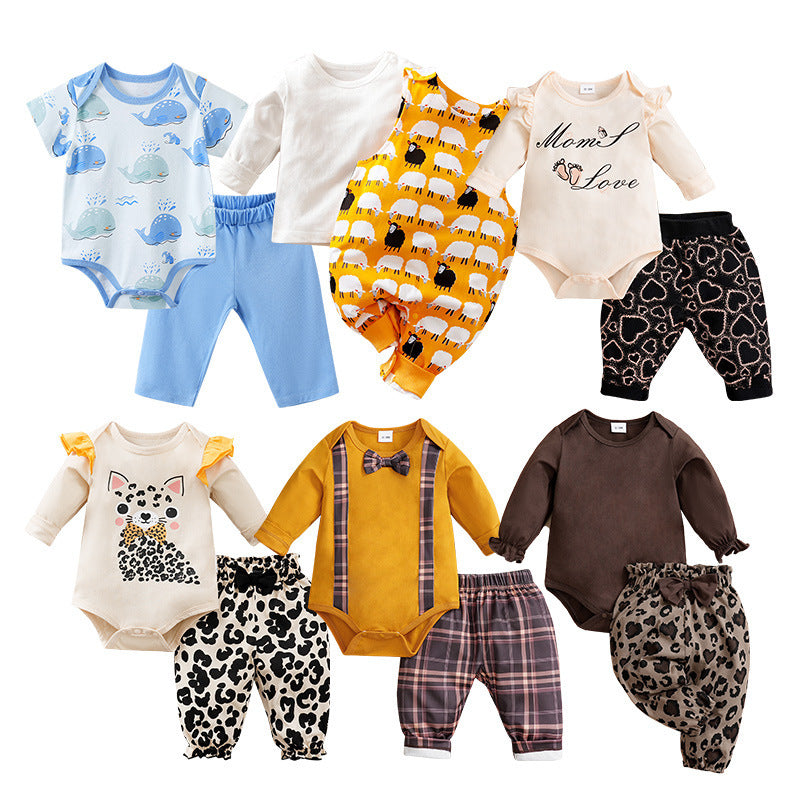 Combinaisons pour bébés et nourrissons d'un an, vêtements de printemps pour enfants, deux pièces