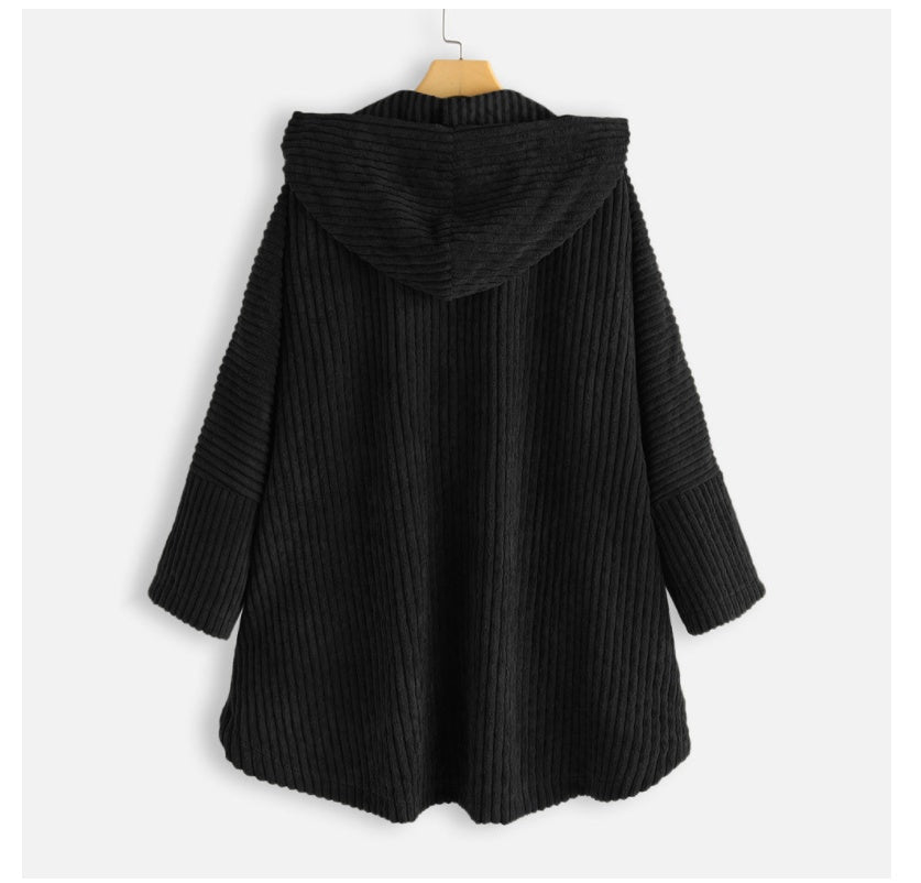 New Style Loose Plus Size Retro Corduroy Coat