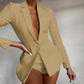 Solid Color Women's Solid Color Suit Collar Jacket