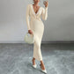 Womens Lace Deep V-Cross Bodycon Knitted Dress