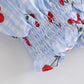 Women's Fashion Cherry Print Plaid Slim Top