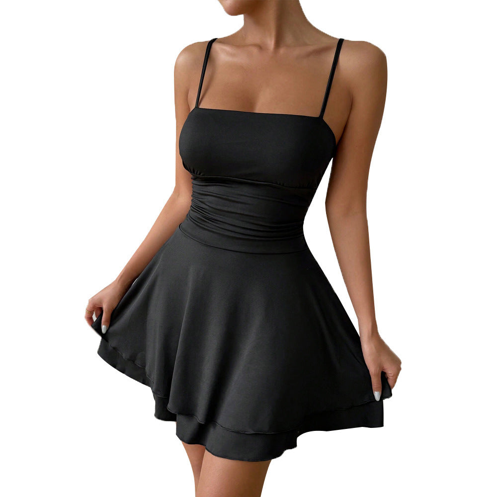 European And American Simple Style Sling Dress