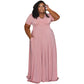 Casual Fashion V-neck Solid Color Plus Size Women's Clothing