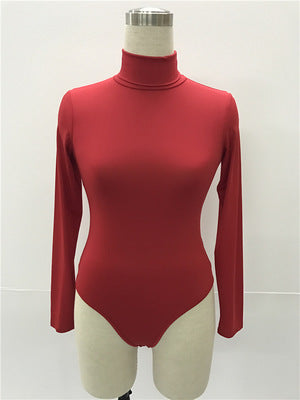 Combinaison slim à manches longues et col haut pour femme, 12 couleurs, la plus vendue, pour l'hiver 