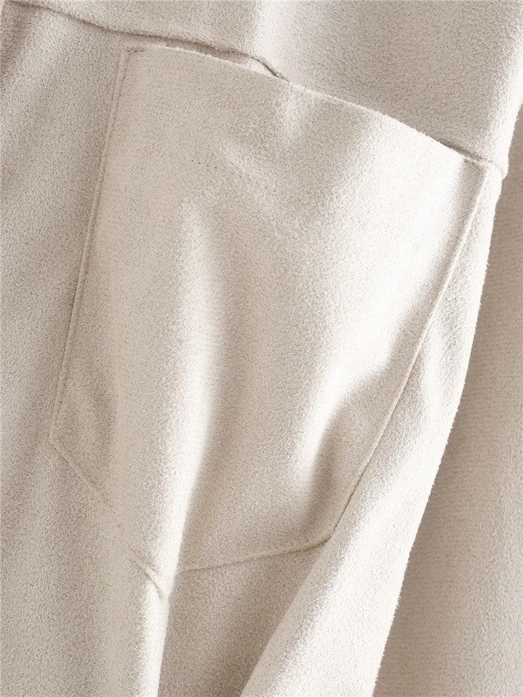 Long sleeve suede dress
