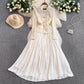 French Chic Lace-Patchwork Notch-Neckline Formal Dress