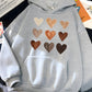 Gradient Heart-shaped Kangaroo Pocket Printed Hoodie