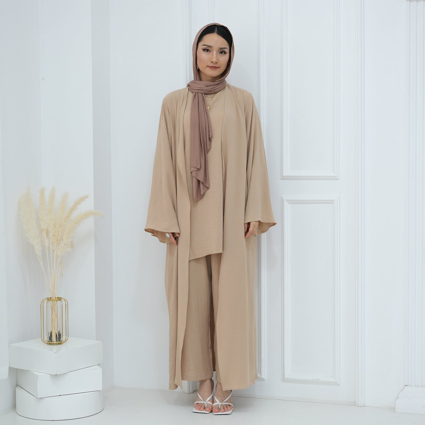 Women's Turkish Solid Color Three-piece Set Suit