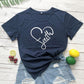 Love print t-shirt round neck short sleeve casual top
