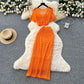 Knitted Top High Waist Sheath Skirt