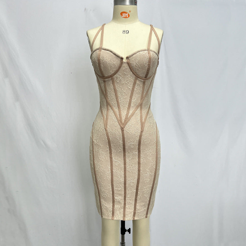 Women's Bandage Lace Sling Dress