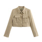 Double Pocket Coat Top Pants Suit Women