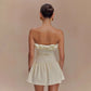 Summer Women's Ruffled Tube Top Short Skirt Suit