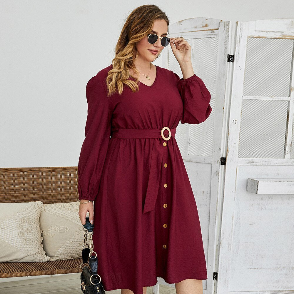 Robe élégante en coton pour femme grande taille 