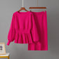 Casual Round Neck Wool Woven Suit Waist Slimming